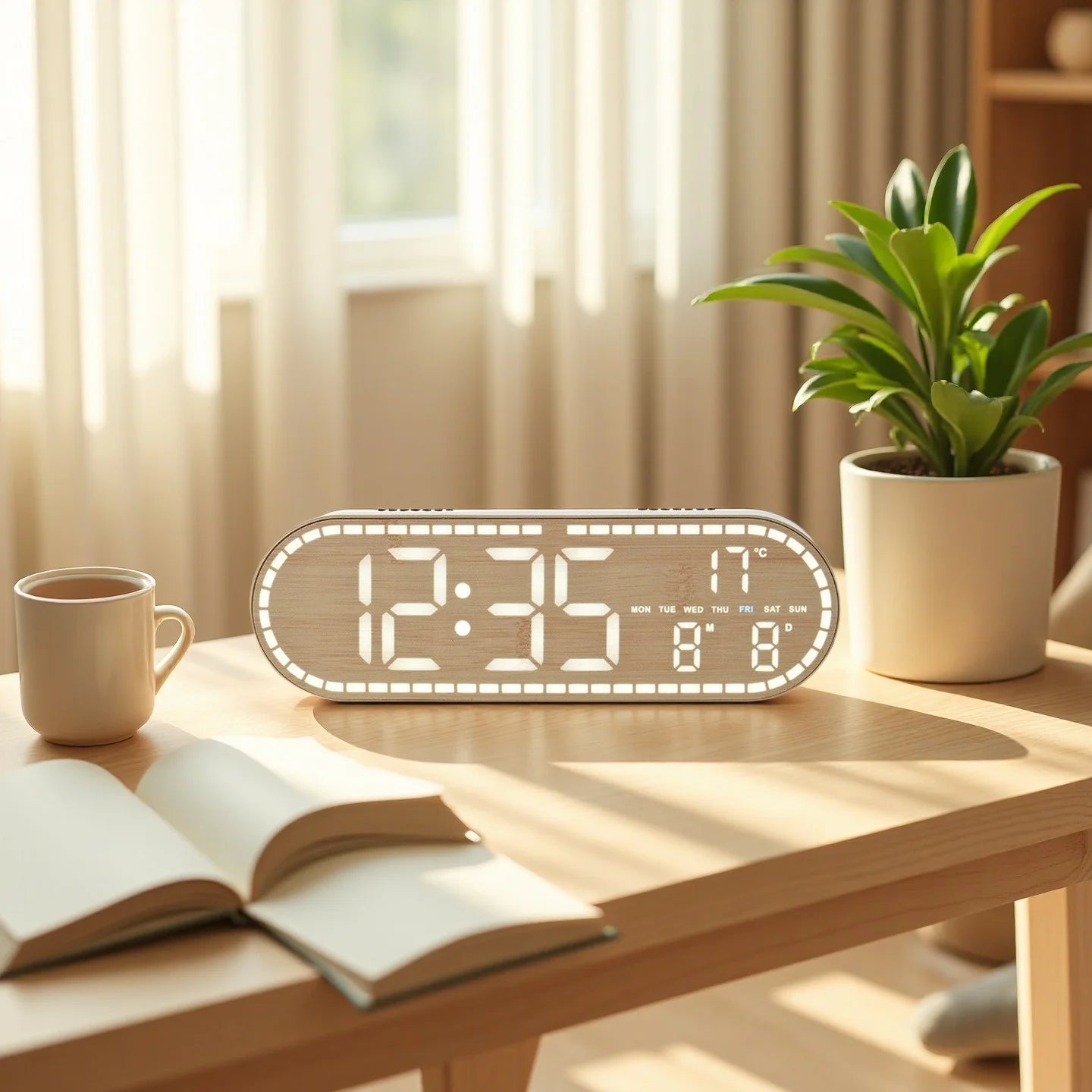 Roomify Nordic Wood Clock
